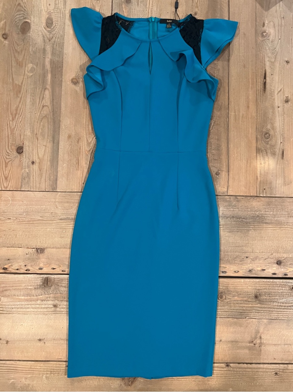 Teal Ruffle Sheath Dress - Women